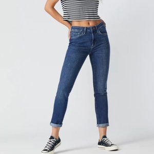 Mavi Kathleen Slim Boyfriend Jeans, Mid Feather Blue, Size 29/28